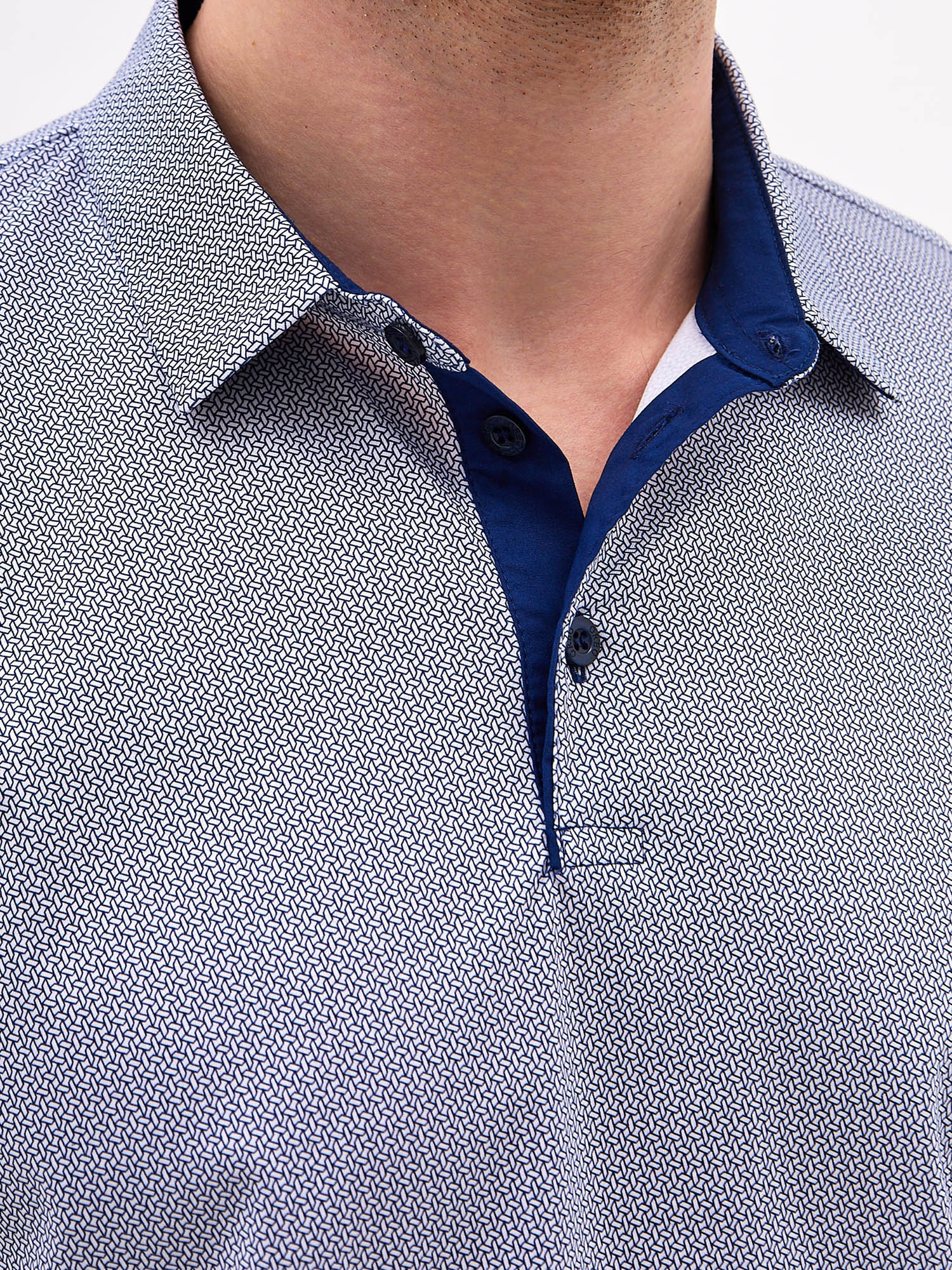 G144-TD1246-LT4627 (синий) Джемпер мужской с воротником поло короткий рукав