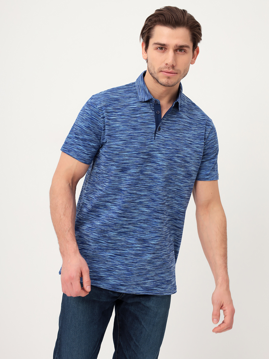 G144-KM1246-OR1046 (синий) Джемпер мужской с воротником поло короткий рукав