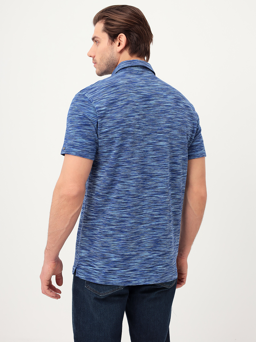 G144-KM1246-OR1046 (синий) Джемпер мужской с воротником поло короткий рукав