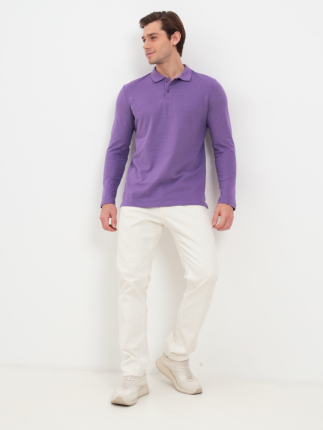 G155V-PH24-OZ7 (сиреневый) Джемпер мужской с воротником поло