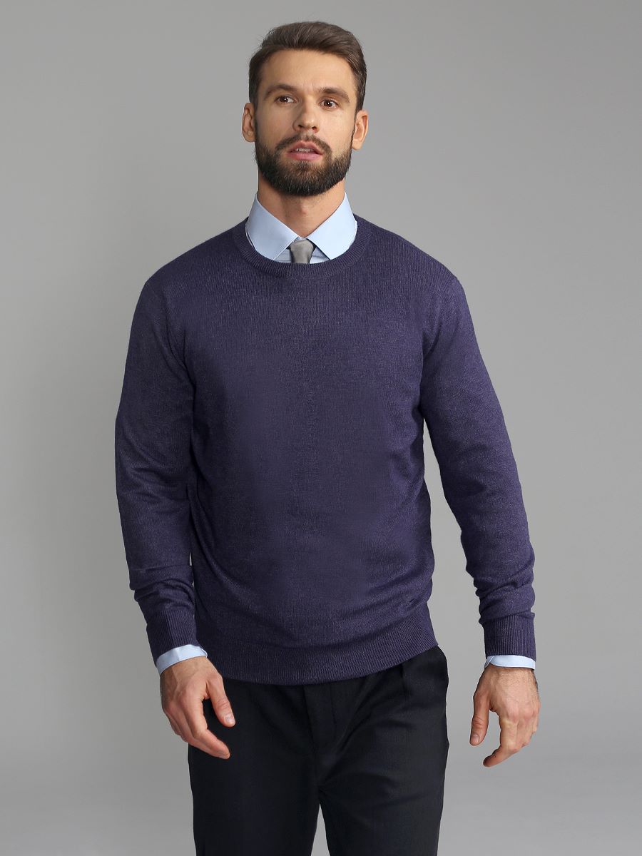 G121-DA20 т.фиолет меланж Джемпер мужской