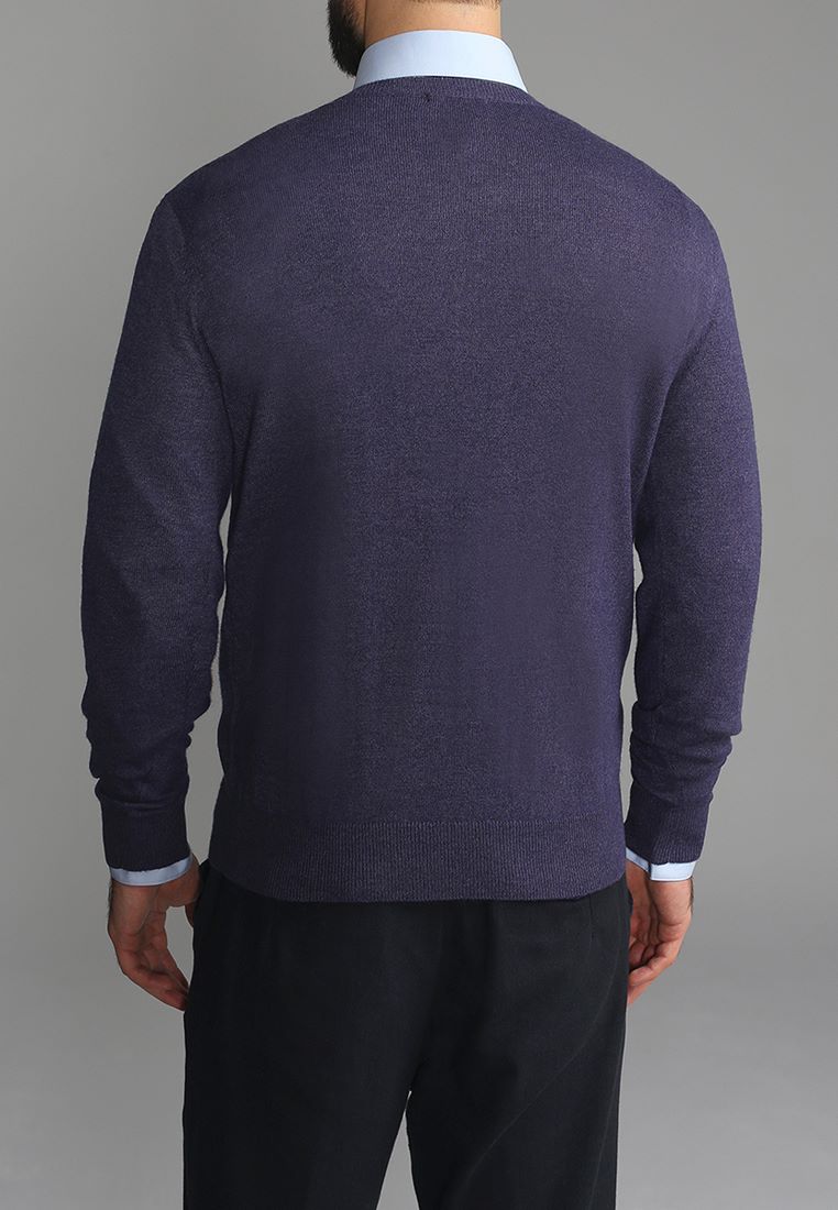 G121-DA20 т.фиолет меланж Джемпер мужской