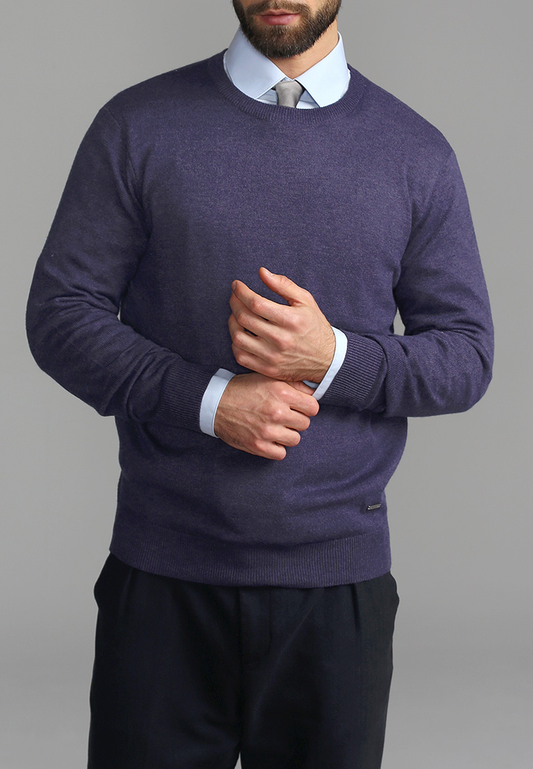 G121-DA20 т.фиолет меланж Джемпер мужской