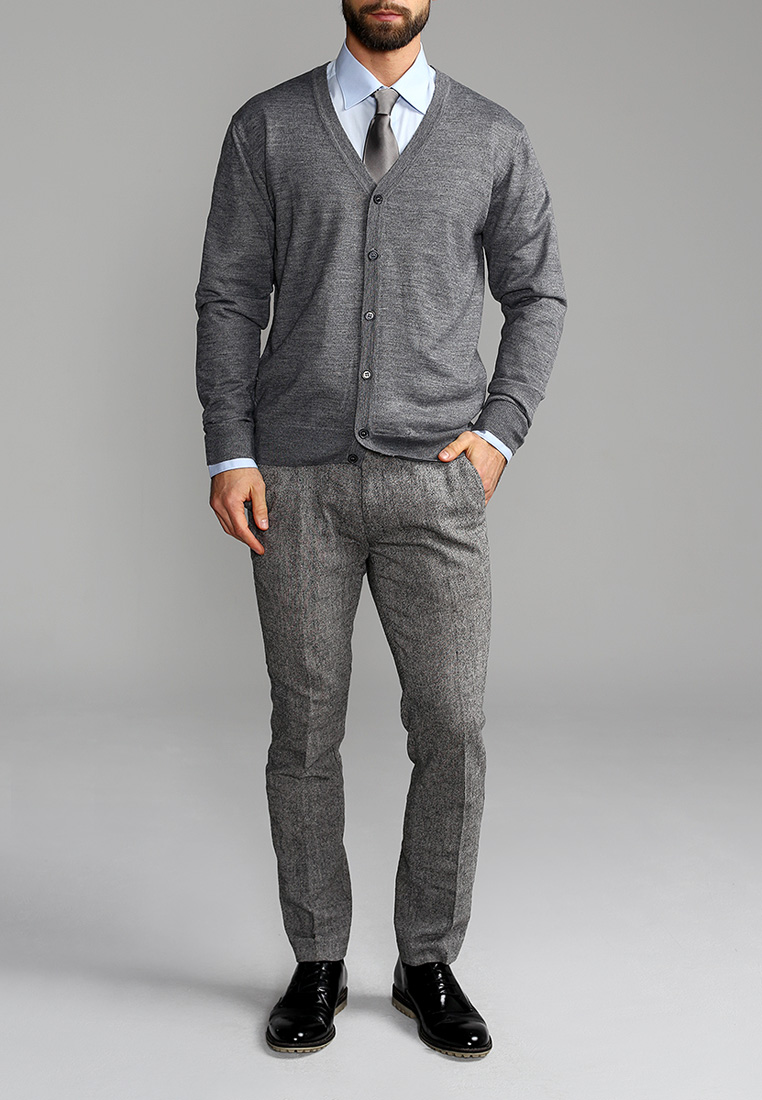 G135-EV (серый м.) Кардиган мужской