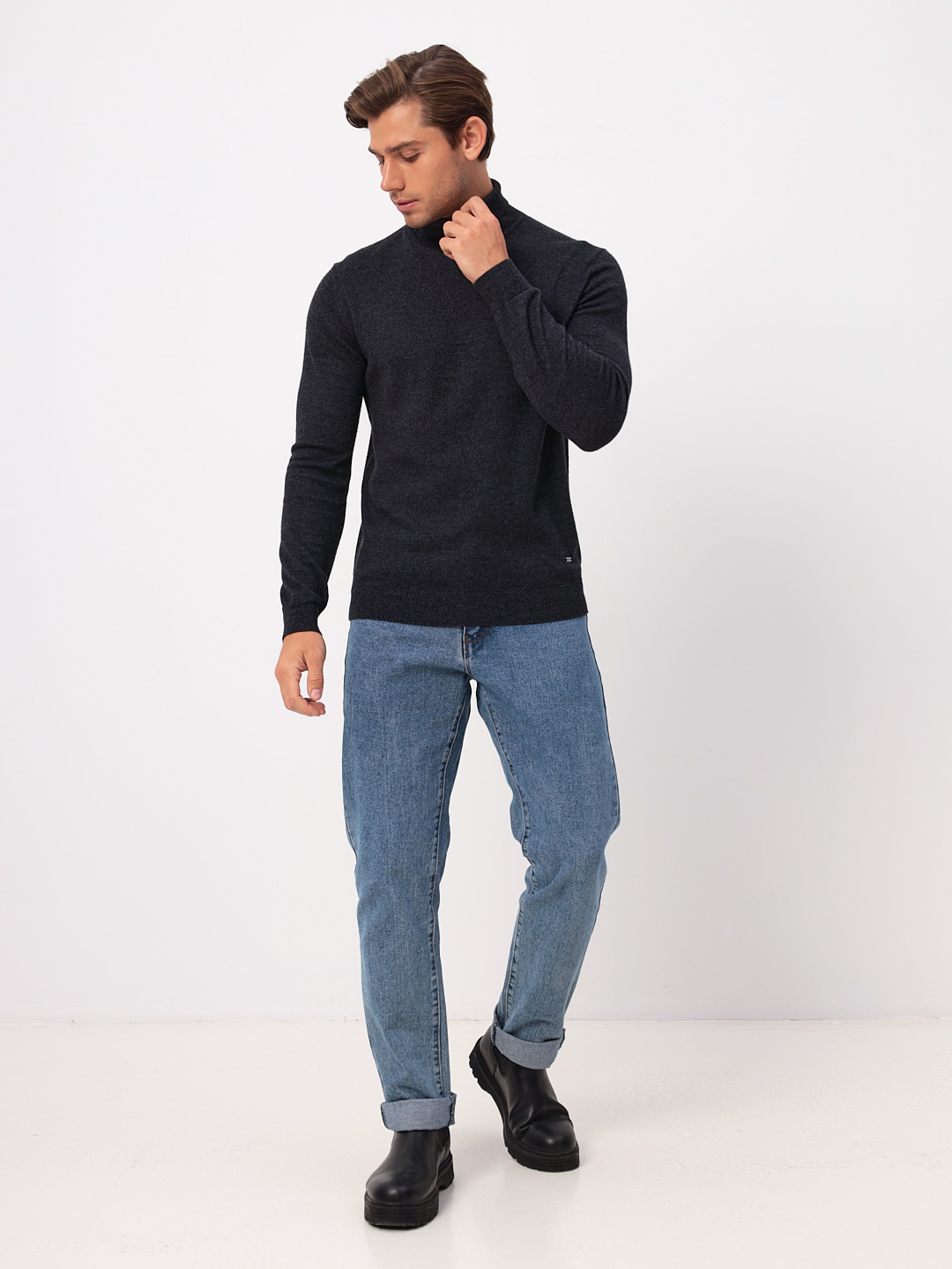 G123-DA601 серый/черный Джемпер мужской