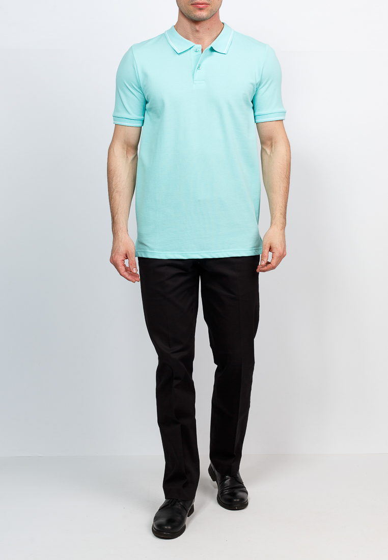 G134 (ментол) Джемпер мужской с воротником поло короткий рукав