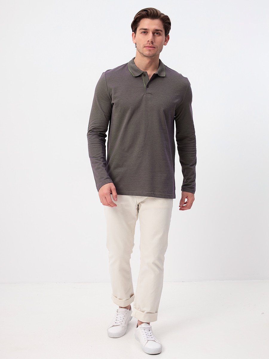 G155V-PH24-OZ4 (зеленый) Джемпер мужской с воротником поло