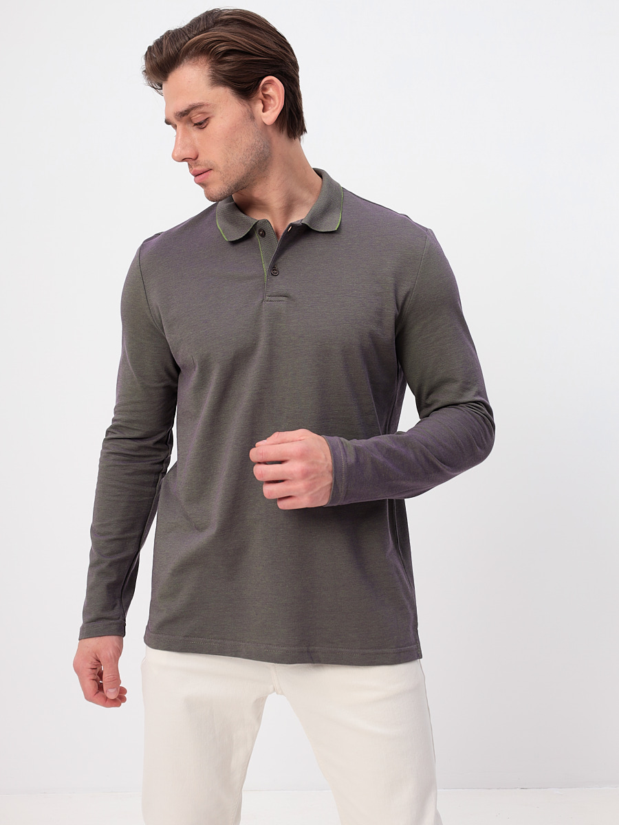 G155V-PH24-OZ4 (зеленый) Джемпер мужской с воротником поло