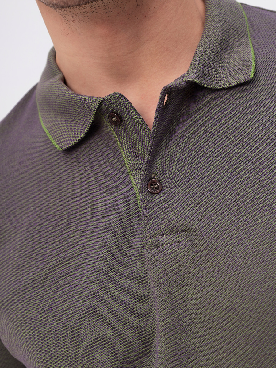 G155V-PH24-OZ4 (зеленый) Джемпер мужской с воротником поло