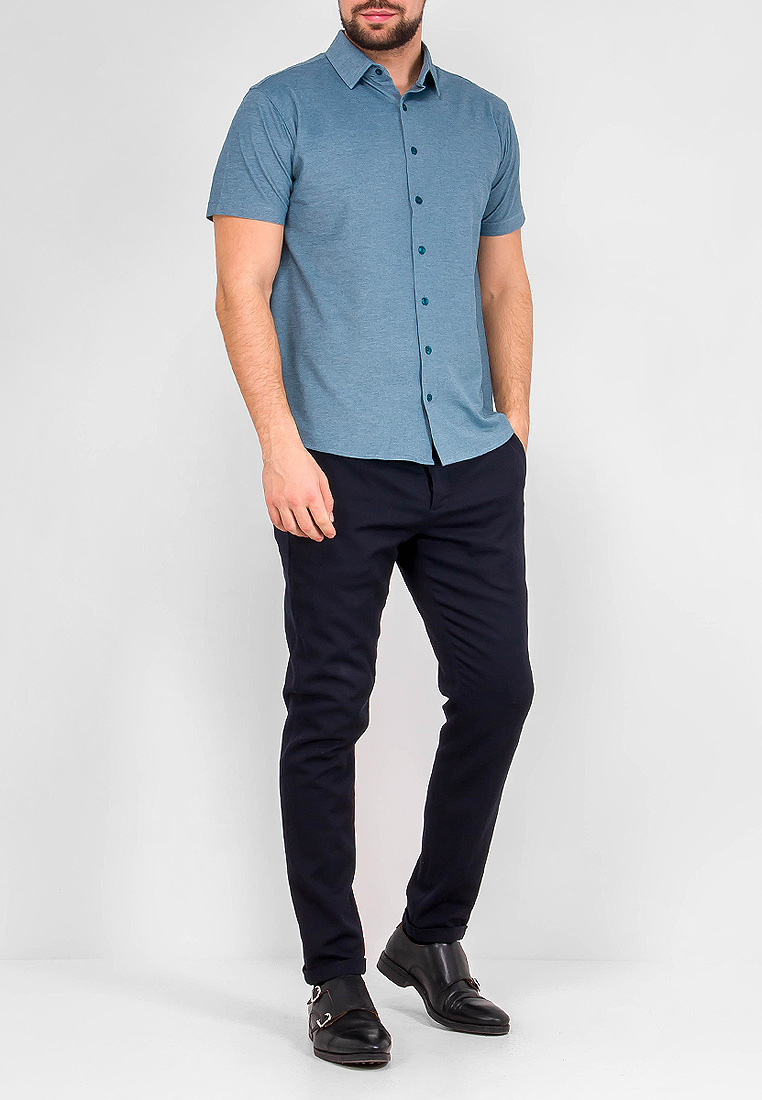 G143-RH03-14 (серо-зеленый) Батник мужской трикотажный короткий рукав