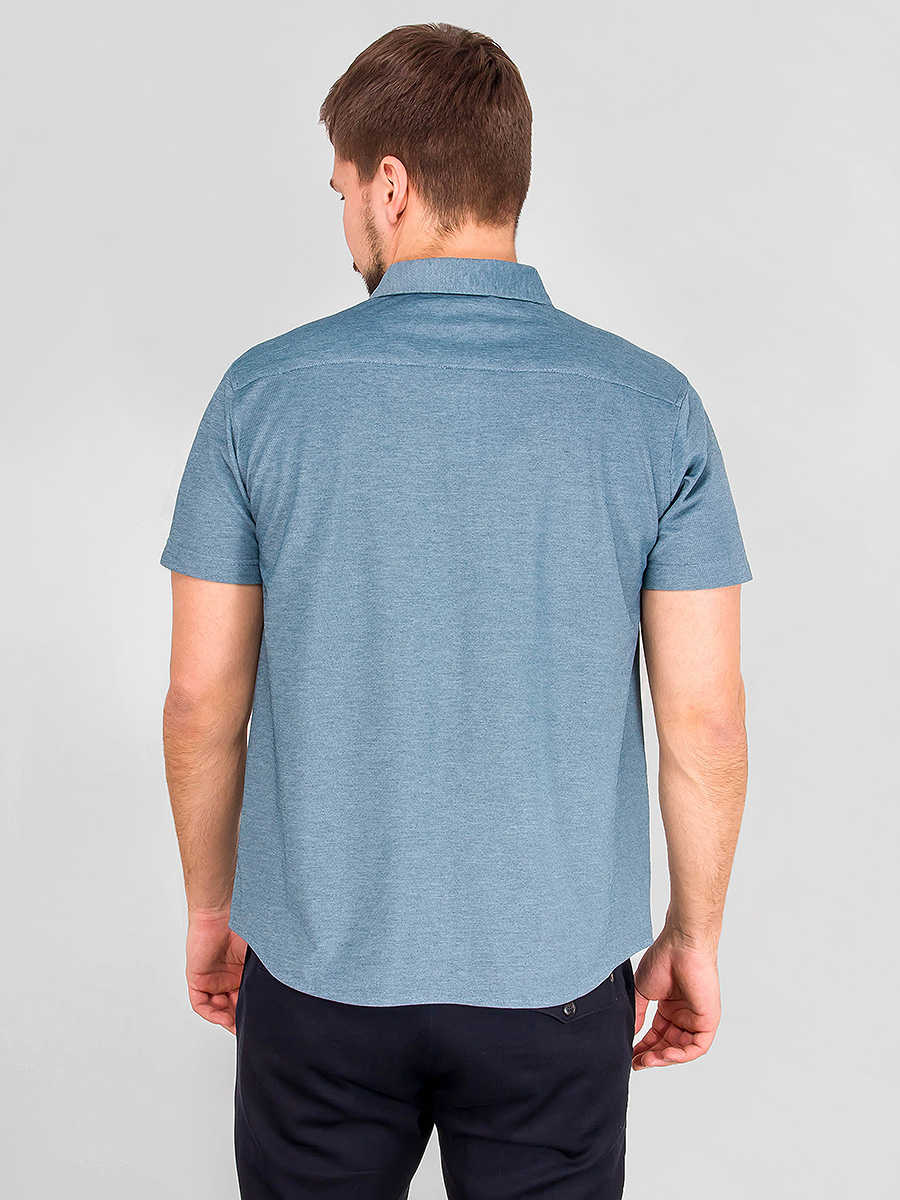 G143-RH03-14 (серо-зеленый) Батник мужской трикотажный короткий рукав