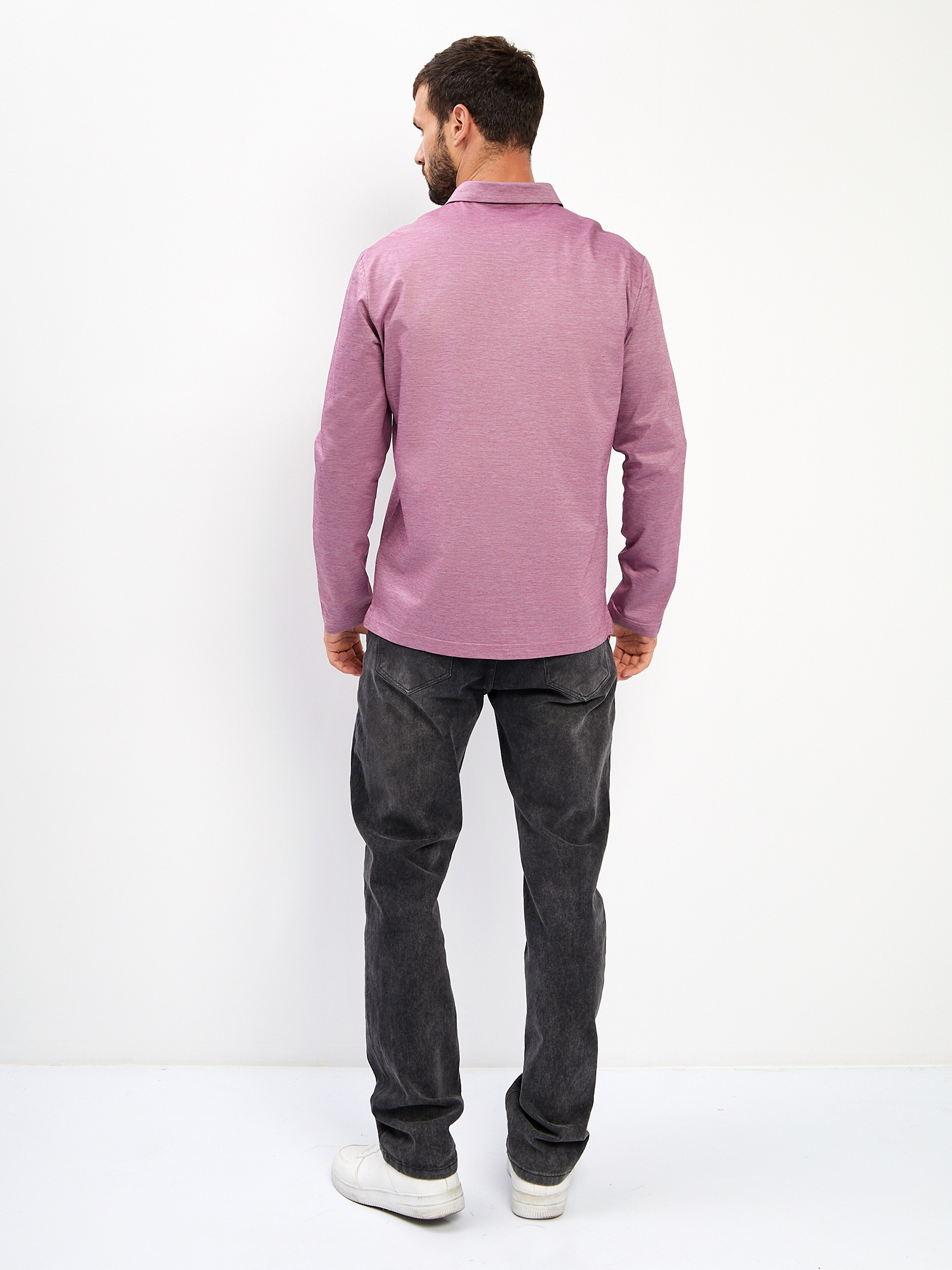 G155-PM4-LT1635 (бордо) Джемпер мужской с воротником поло