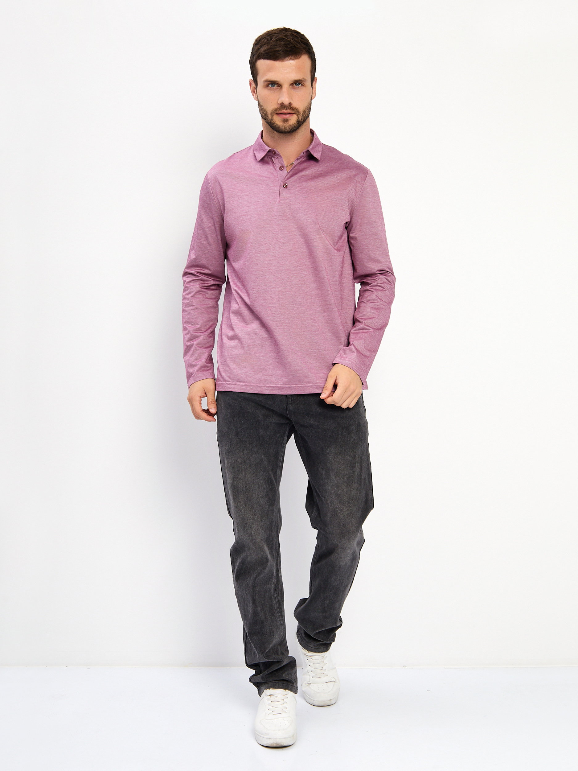 G155-PM4-LT1635 (бордо) Джемпер мужской с воротником поло