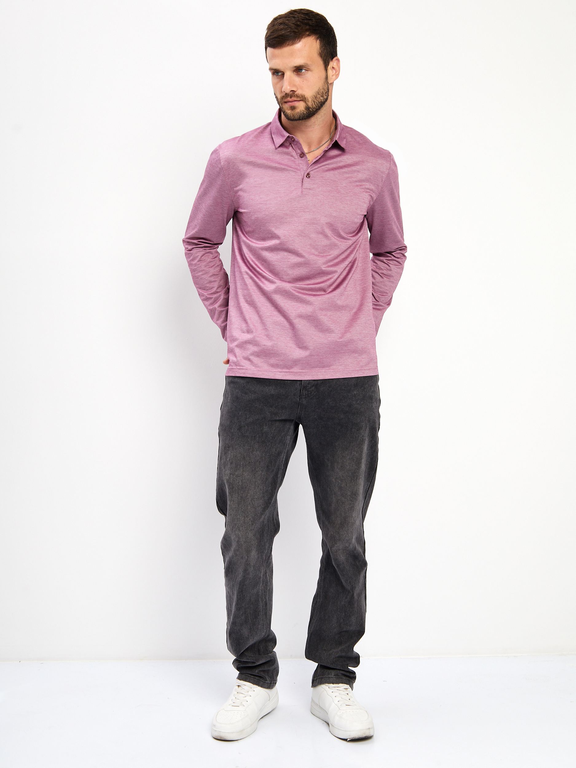 G155-PM4-LT1635 (бордо) Джемпер мужской с воротником поло