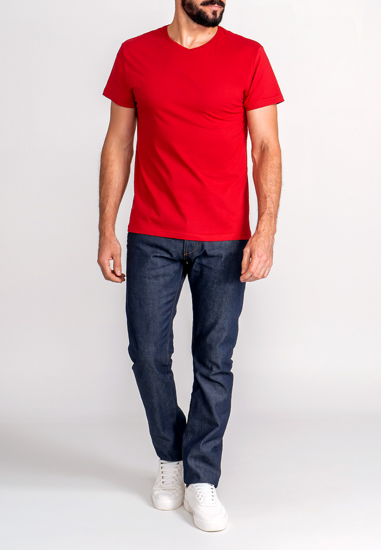G146-RD-1056 (красный) Футболка мужская короткий рукав