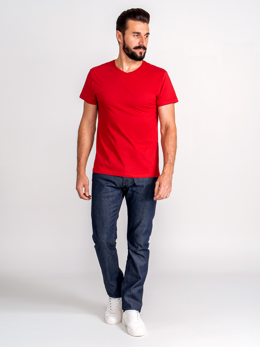 G146-RD-1056 (красный) Футболка мужская короткий рукав