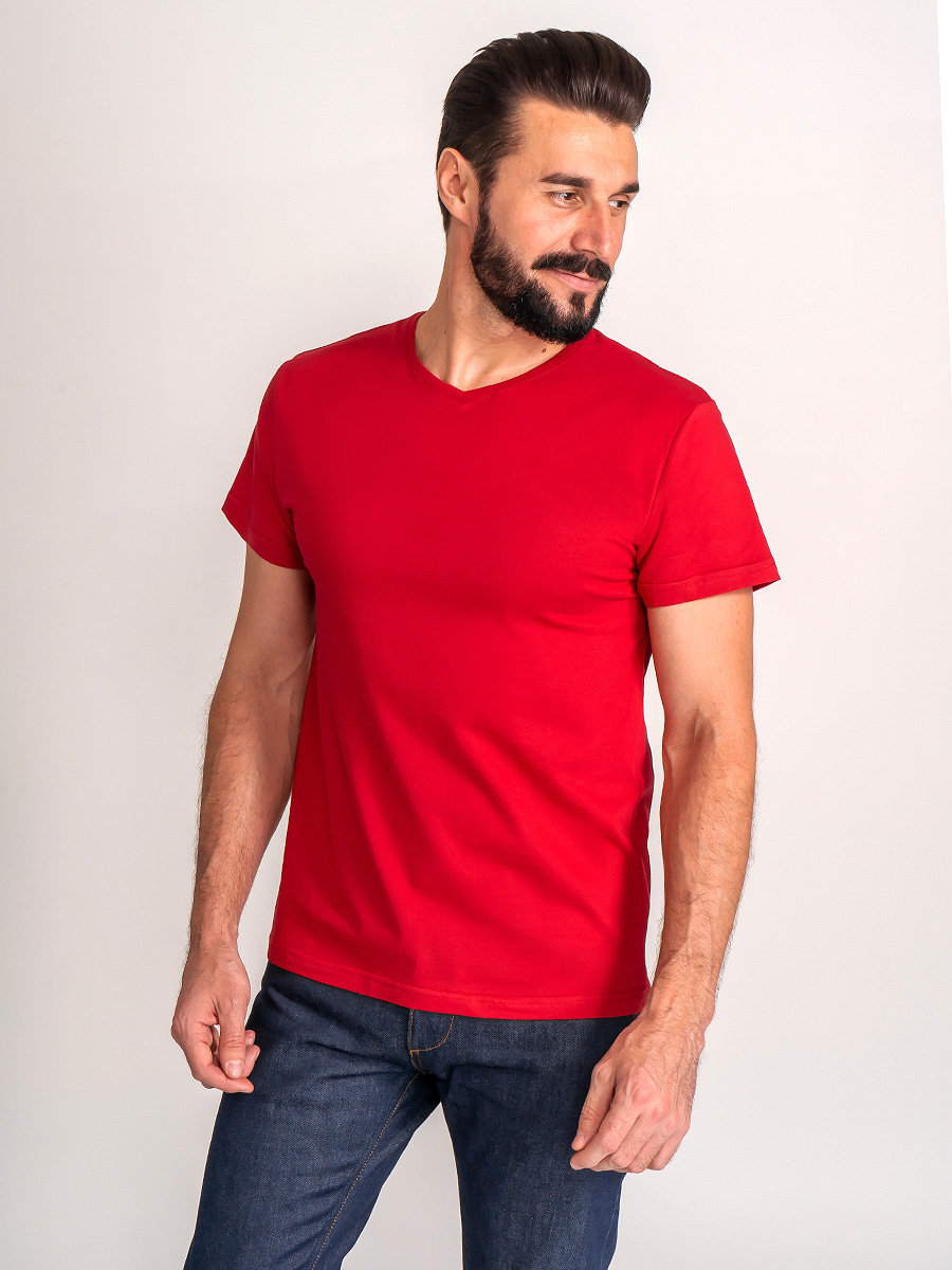 G146-RD-1056 (красный) Футболка мужская короткий рукав