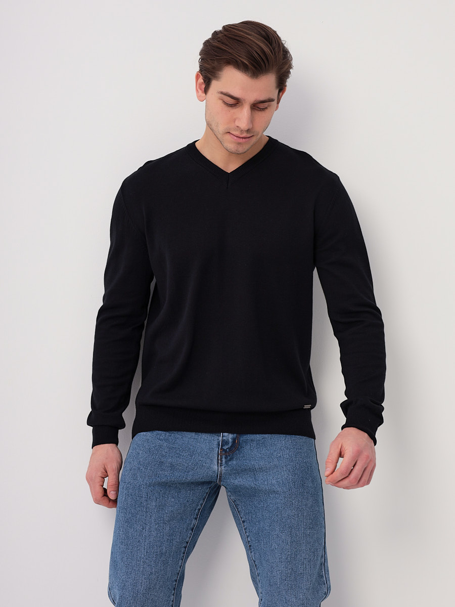 G124-AC340 (черный) Джемпер мужской