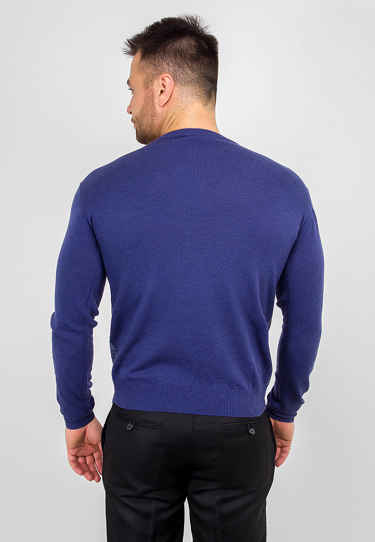 G121-12-микроромб (син./сер.) Джемпер мужской