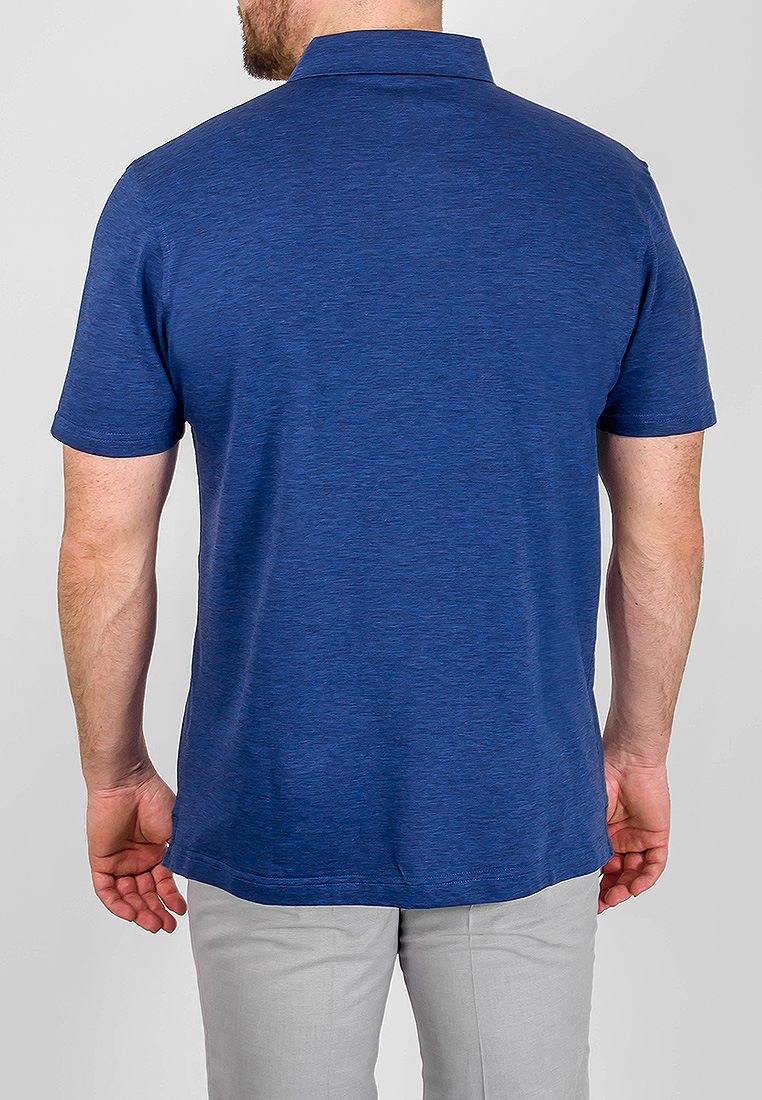 G144-TG9873-10 (синий) Джемпер мужской с воротником поло короткий рукав