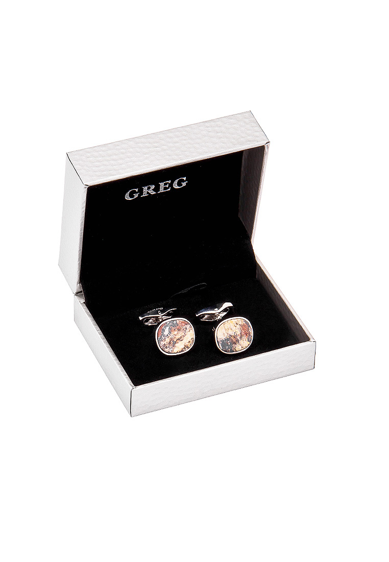 260135 агат Запонки в подарочной коробке